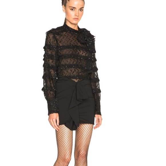 ISABEL MARANT Lurex Dot Alba Top  Size : 38 Color : Black - Picture 4 of 6